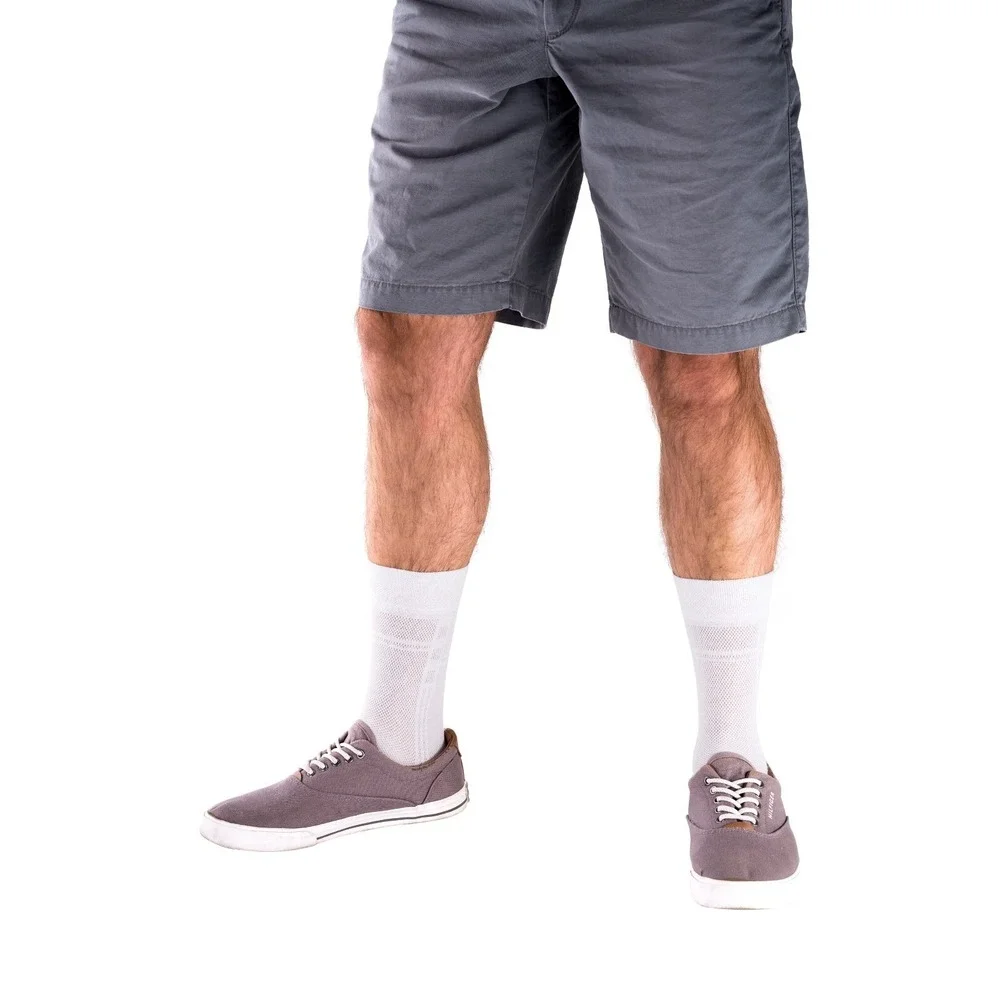 White  Breathable Mens Cotton Dress Socks Ultra Thin Socks 5 Pack, size 9-11